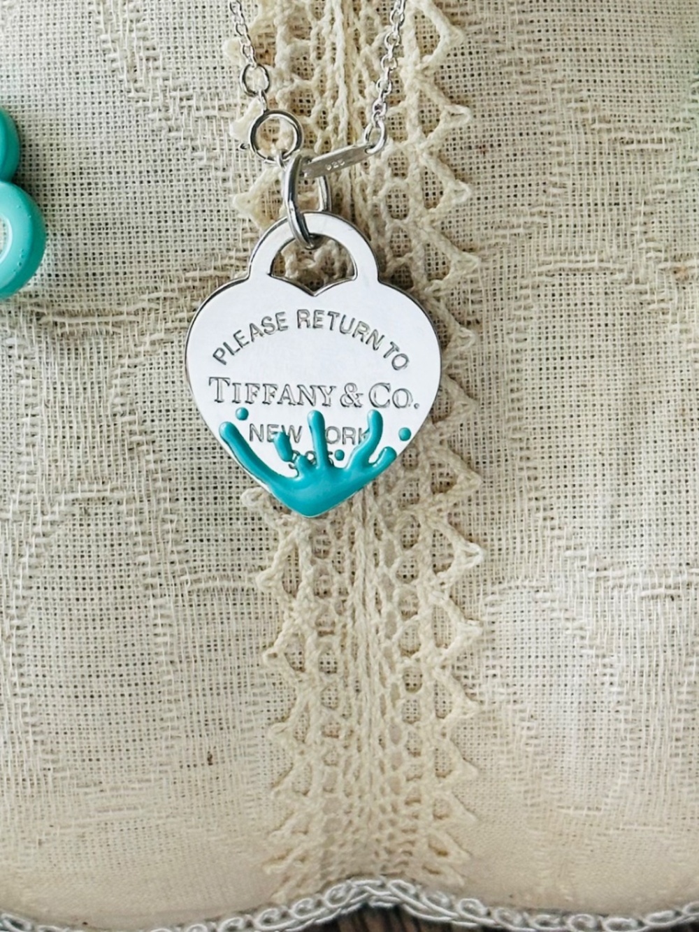 Return To Tiffany & Co Blue Splash Charm, Medium, Silver
